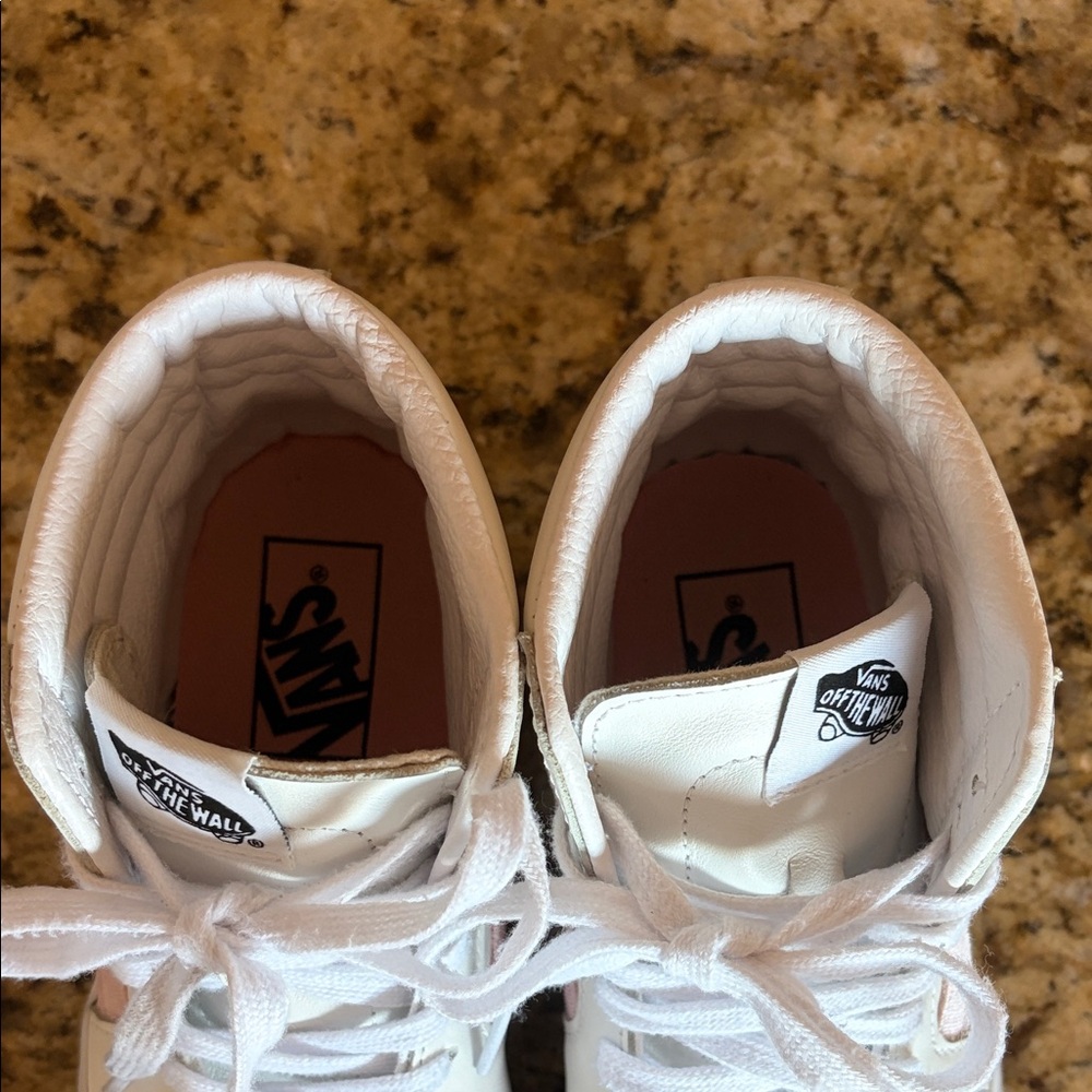 Vans Old Skool Sk8-hi White With Pink Stripe - Picture 3 of 5
